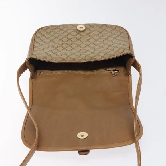 CELINE Macadam Canvas Shoulder Bag PVC Beige Gold Auth - Picture 8 of 16